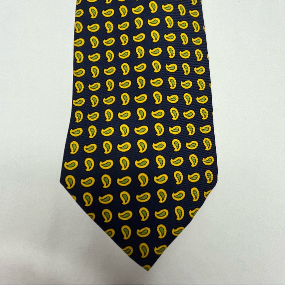Etro From Milano Men’s Tie-Blue, Green & Yellow Paisley Print. 💯 Silk